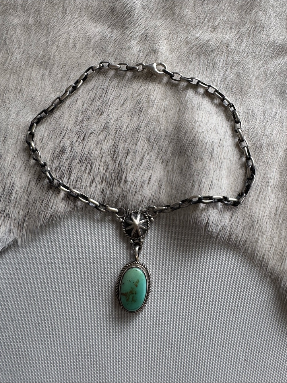 Sterling Silver Turquoise Anklet